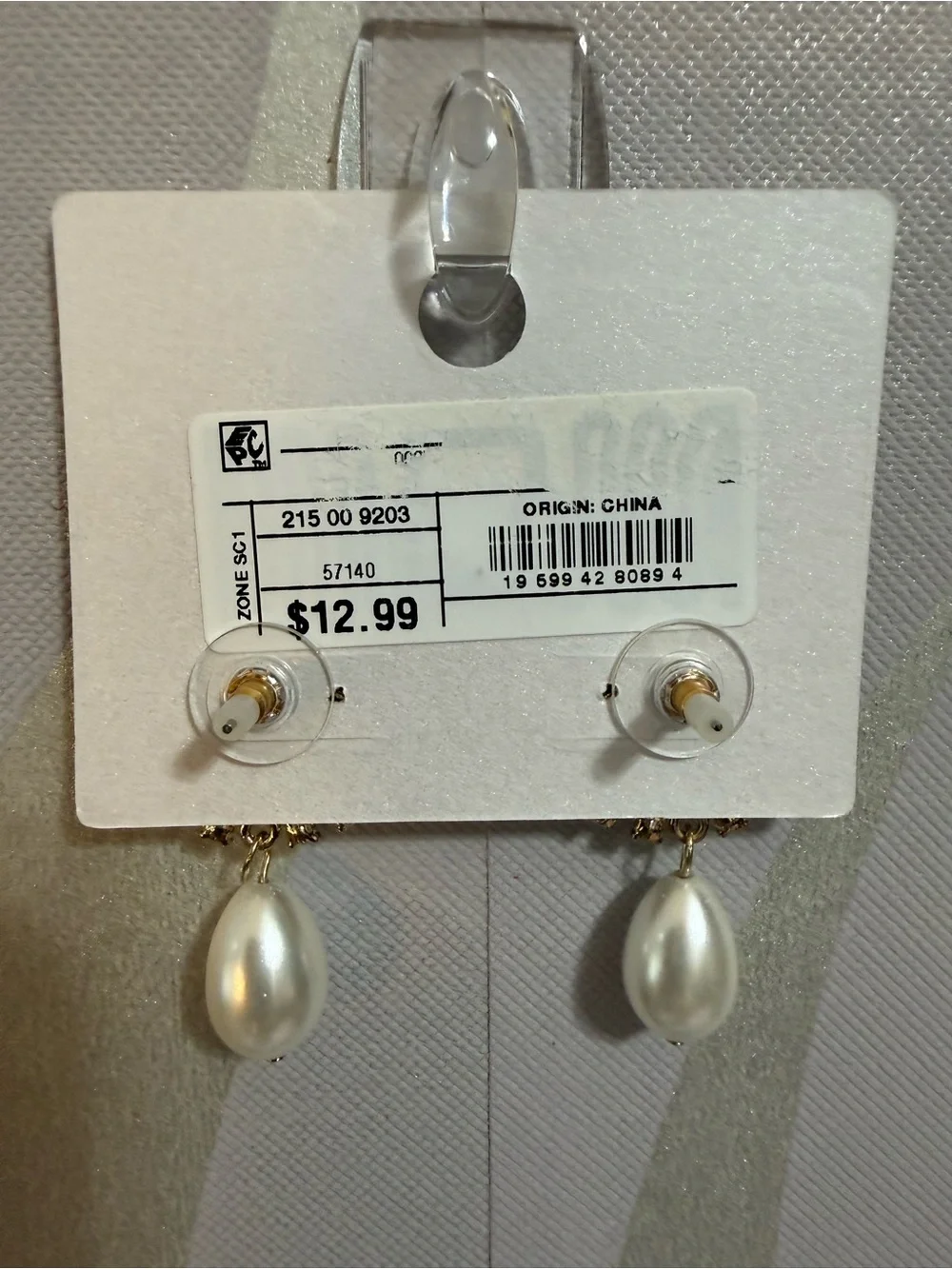 BaubleBar Gold Crystal & Pearl Eye Drop Earrings with White Pearls